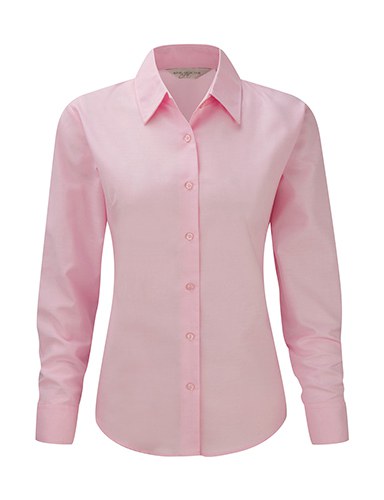 Russell Collection R-932F-0 - Blusa Oxford de Manga Larga Elegante