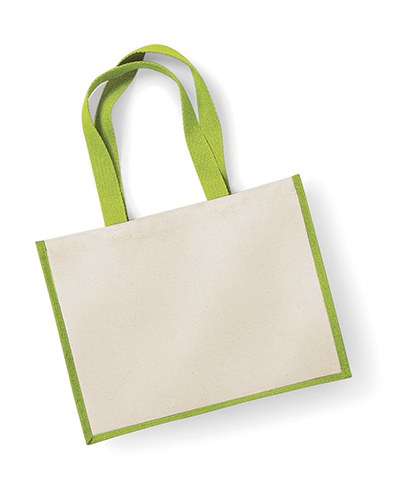 Westford mill W422 - Eco-Friendly Jute Shopper with Canvas Panels