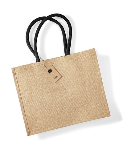 Westford mill W407 - Eco-Friendly Jute Shopper with Cotton Handles