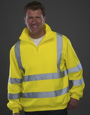 Yoko HVK06 - Sudadera Hi Vis 1/4 cremallera Uniforme de Trabajo Hombre