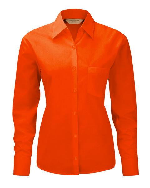 Russell Collection J934F - Women's long sleeve polycotton easycare poplin shirt
