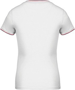 Kariban K394 - Camiseta de punto piqué con cuello de pico de mujer