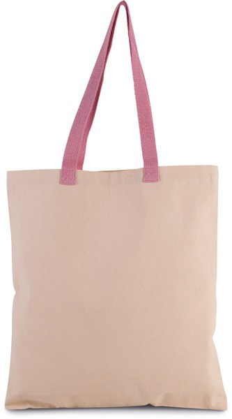 Kimood KI0277 - Flat canvas shopping bag with contrasting handles