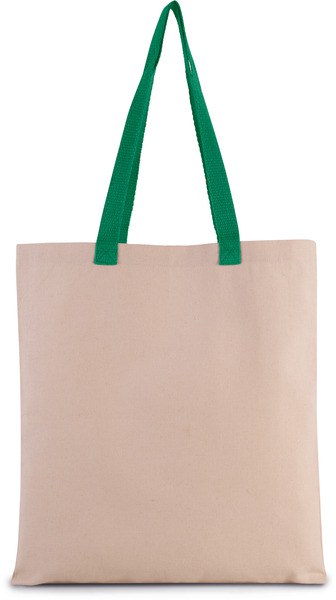 Kimood KI0277 - Flat canvas shopping bag with contrasting handles