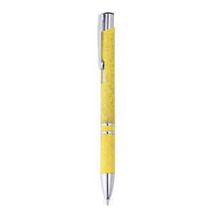 HAYEDO Push button pen made of wheat fibre and ABS with silver details - EgotierPro HW8030