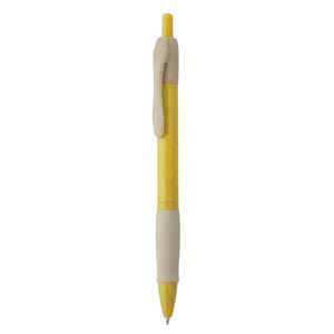 HANA Push button pen made of wheat fibre and ABS with soft grip - EgotierPro HW8032