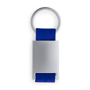 MINERAL Metal keyring with coloured polyester strap - EgotierPro KO4051