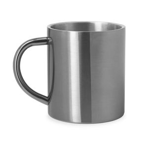 KIWAN Double wall metal mug with colour exterior - EgotierPro MD4083