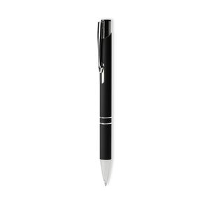 NORFOLK Ball pen with soft touch metal body and pusher with anodized finish - EgotierPro BL8078
