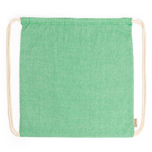 BRESCIA Mochila de cordones en algodón reciclado de 120 g/m² con acabado jaspeado y cordones en color natural - EgotierPro MO7165