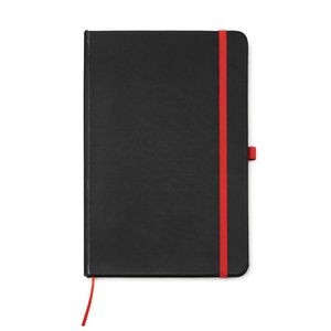 PIANA A5 notebook with hard covers in black PU - EgotierPro NB7987