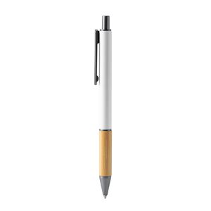Stamina BL7982 - PENTA Metal ball pen in matt finish with bamboo grip and dark colour details