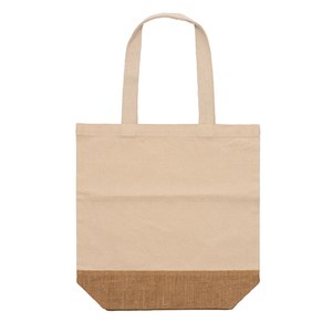 MENDES Bolsa realizada en algodón reciclado de 330 g/m² y jute natural - EgotierPro BO1352