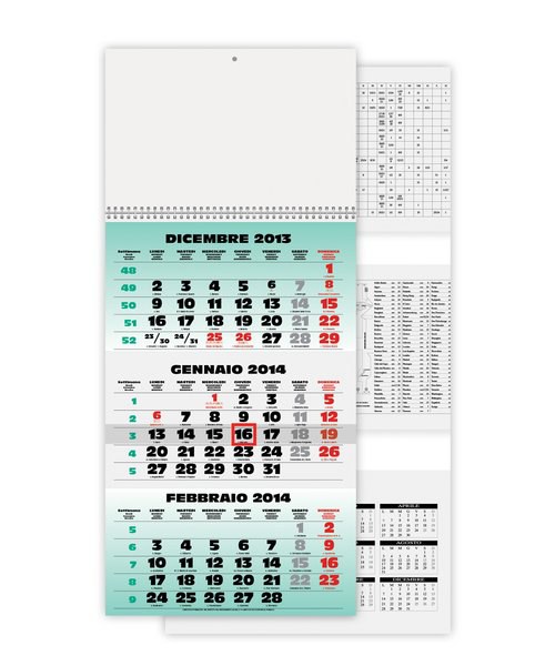 Claps 003 - Quarterly Triptych Calendar with Spiral Binding