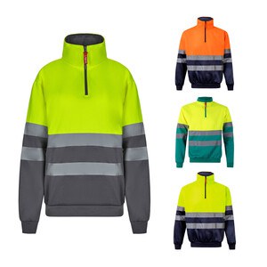 Velilla 36101 - Sudadera bicolor (300g/m²) en tejido polar de poliéster (100%)