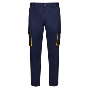 Velilla 36004 - Pantalón de sarga multibolsillos bicolor (200g/m²), en algodón (35%) y poliéster (65%)