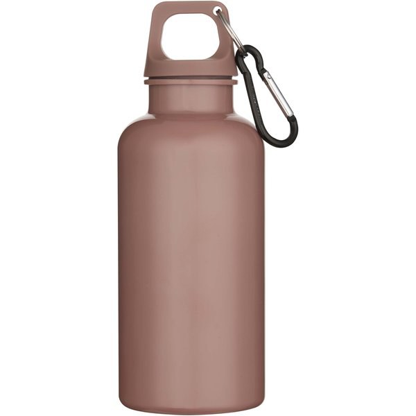 Oregon 400 ml solid colour RCS recycled plastic water bottle with carabiner  - EgotierPro 100863