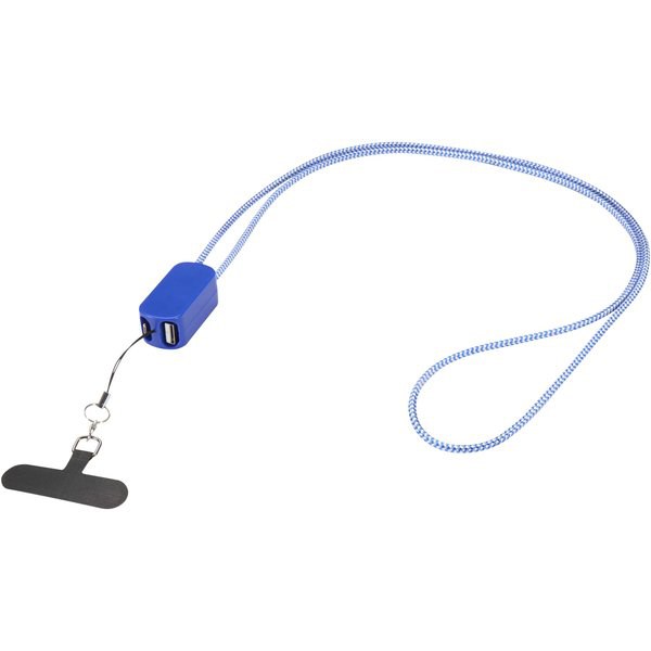 Lanyard de plástico reciclado para smartphone con cable integrado 5 en 1 de 27 W "Anser" - EgotierPro 124494