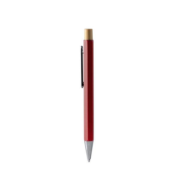 Stamina BL1602 - SALOM Hexagonal ball pen with metallic body and bamboo push button