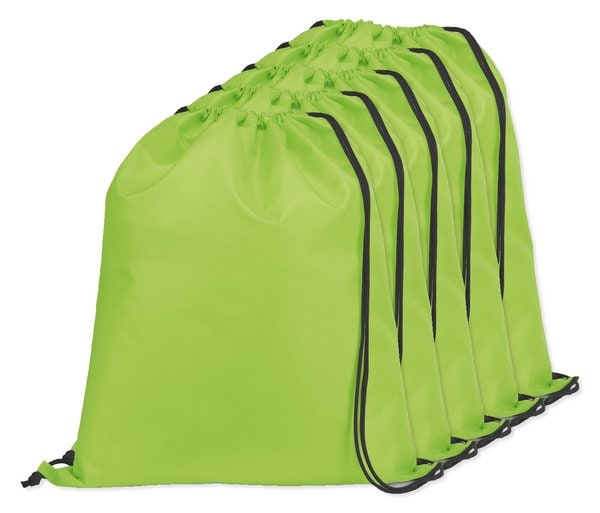 Pack of 5 Egotier 92910 - 210D drawstring backpack