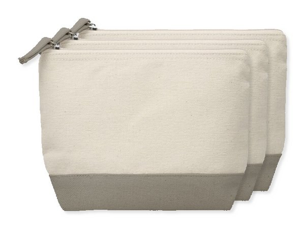 Pack of 30 GiftRetail MO9815 - KLEUREN Stylish Two-Tone Cotton Cosmetic Bag with Zipper