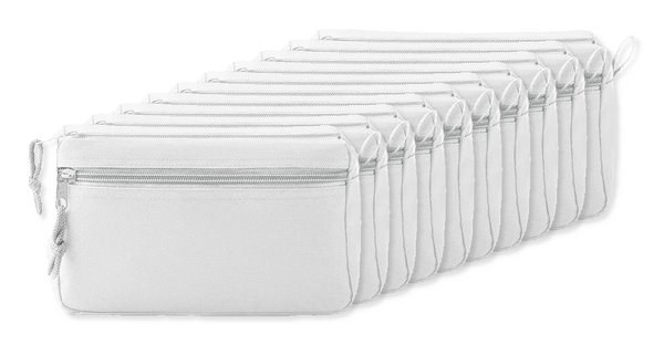 Pack of 10 GiftRetail MO9345 - NEW Eco-Friendly Double Zipper Cosmetic Travel Bag