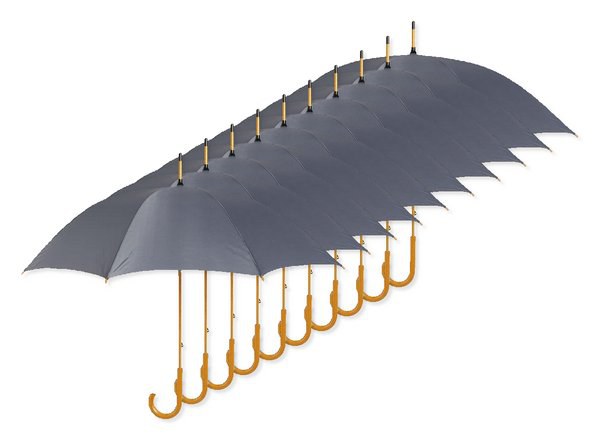 Pack of 10 GiftRetail KC5132 - CALA Elegant Wooden Handle Windproof Umbrella