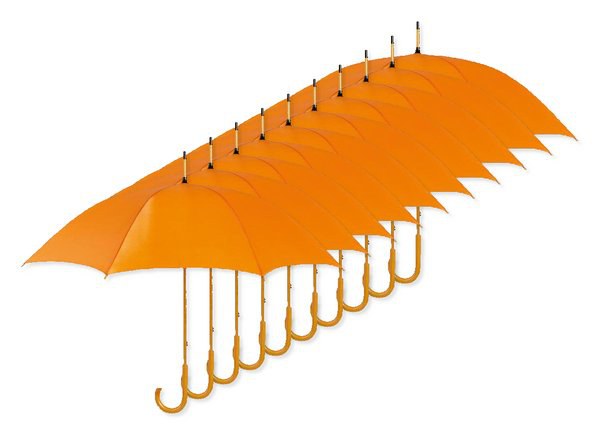 Pack of 10 GiftRetail KC5132 - CALA Elegant Wooden Handle Windproof Umbrella