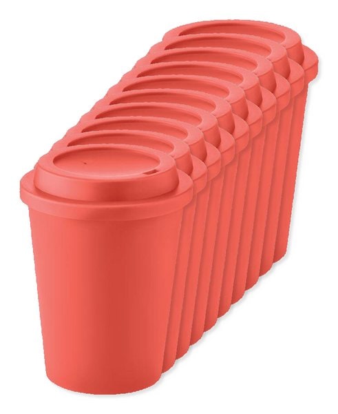 Pack of 100 GiftRetail MO6582 - NOLA Insulated Reusable 300ml Travel Coffee Cup with Lid