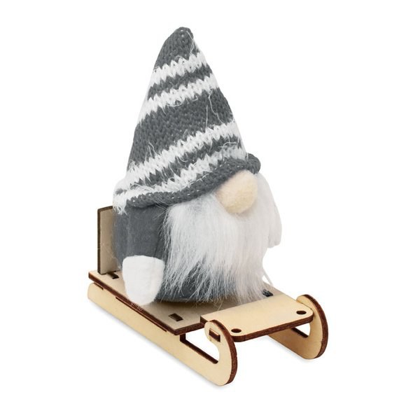FROSTY SLEIGH Gnomo en trineo de madera - GiftRetail CX1588
