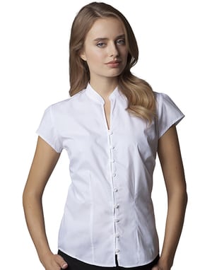 Kustom Kit KK727 - Women's continental blouse mandarin collar cap sleeve