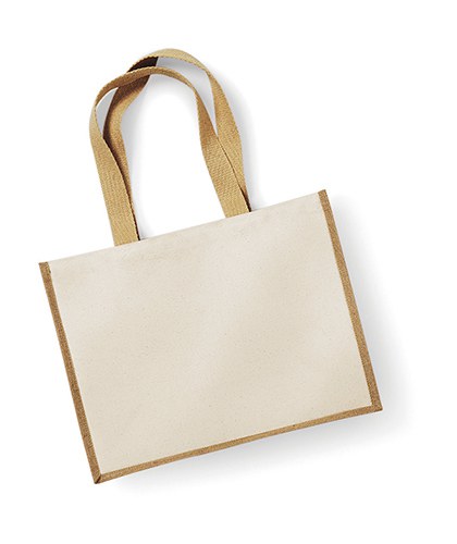 Westford mill W422 - Eco-Friendly Jute Shopper with Canvas Panels