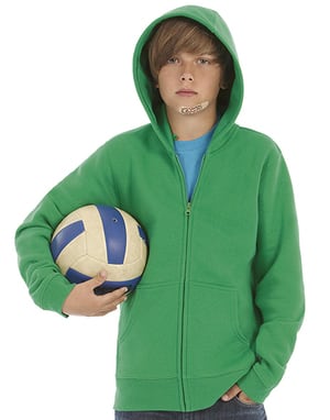 B&C Hooded Full Zip Kids - Sudadera capucha cremallera entera niño