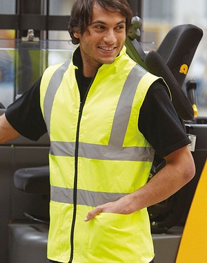 Yoko HV008F - Chaleco reversible polar Hi-Vis Uniforme de Trabajo Hombre