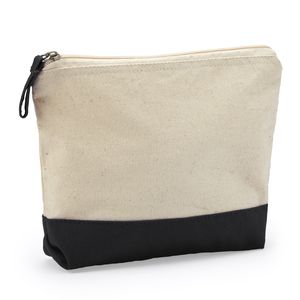 DOEL Neceser multiusos de algodón de 280 g/m² con acabado bicolor y cremallera con tirador de algodón a juego - EgotierPro BO7537