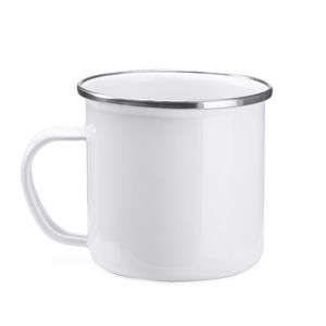 DAMASCO Fantástica taza metálica esmaltada con borde plateado - EgotierPro MD4014