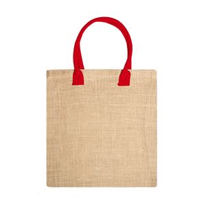 Stamina BO7149 - NIMES Bolsa de yute natural con asas reforzadas de algodón a color