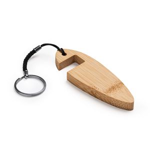 BONCER Bamboo keychain with mobile phone holder function - EgotierPro KO4110