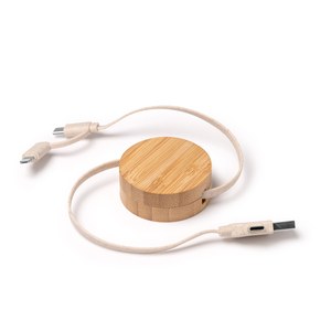 Stamina CR1049 - GARYK Extendable charging cable with main structure in bamboo and wheat fibre cable
