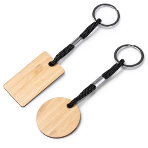 Stamina KO1253 - YESTE Wooden keyring in two designs with resistant polyester cord