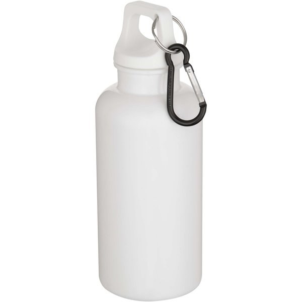 Oregon 400 ml solid colour RCS recycled plastic water bottle with carabiner  - EgotierPro 100863