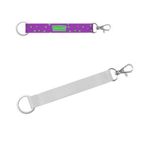 Lanyard'In 94420 - Short polyester lanyard for sublimation printing with standard ring and carabiner clip