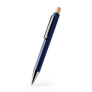 Stamina BL1602 - SALOM Hexagonal ball pen with metallic body and bamboo push button