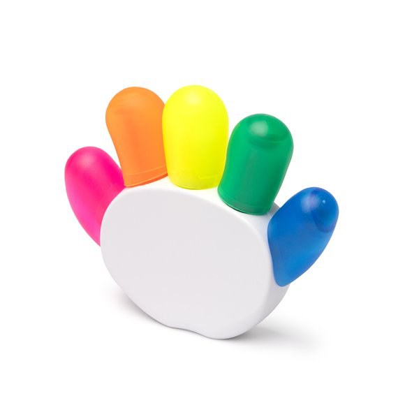PUNTER Set de 5 marcadores en diferentes colores con soporte en forma de mano