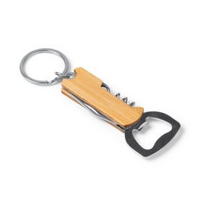 Stamina NA1558 - GUNES Opening key ring with knife and corkscrew with bamboo body