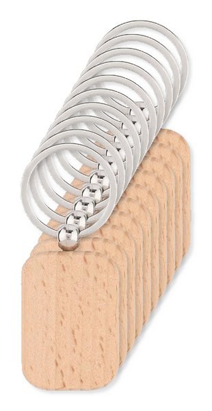 Pack de 100 GiftRetail MO9774 - POTY WOOD Llavero rectangular