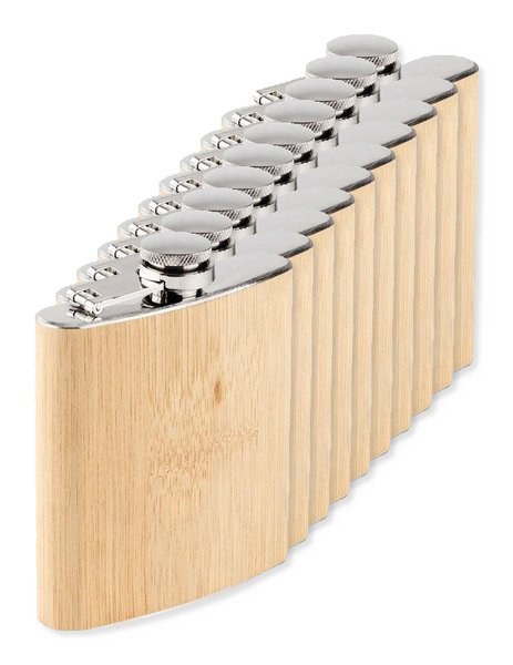 Pack de 10 GiftRetail MO6356 - HIPHIP Petaca de bambú 175ml