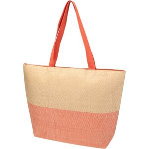 Bolso tote grande de papel de paja Rhythm con cremallera, 21 l - EgotierPro 130156