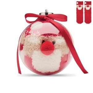 SNUG L Santa socks in bauble ornament - GiftRetail CX1586